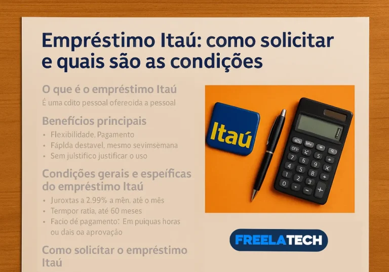 Empréstimo Itaú: como solicitar e quais são as condições - Freela Tech