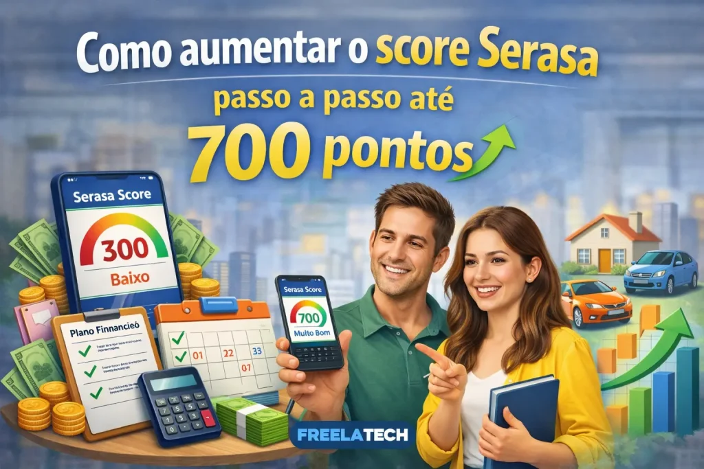 Como aumentar o score Serasa passo a passo até 700 pontos - Freela Tech